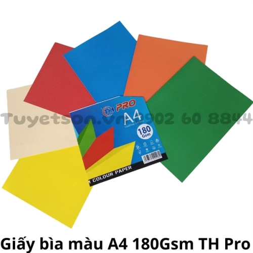 Giấy bìa màu A4 180Gsm TH Pro