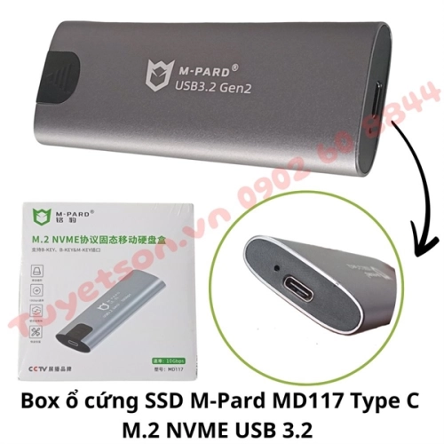 Box ổ cứng SSD M-Pard MD117 Type C M.2 NVME USB 3.2