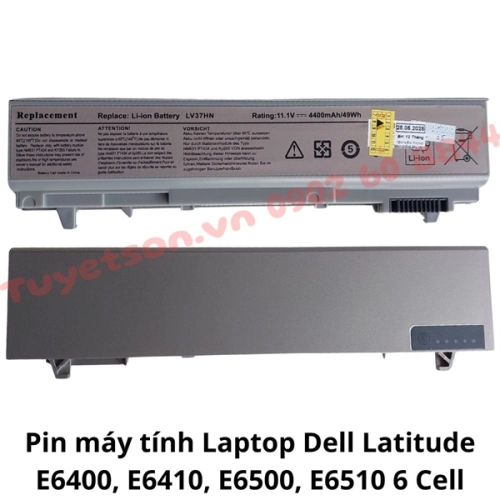 Pin máy tính Laptop Dell Latitude E6400, E6410, E6500, E6510 6 Cell