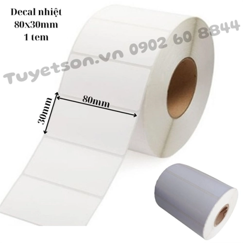 Decal nhiệt 80x30mm 30m 1 tem