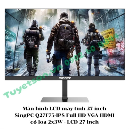 Màn hình LCD máy tính 27 inch SingPC Q27F75-IPS Full HD VGA HDMI có loa 2x3W - LCD 27 inch