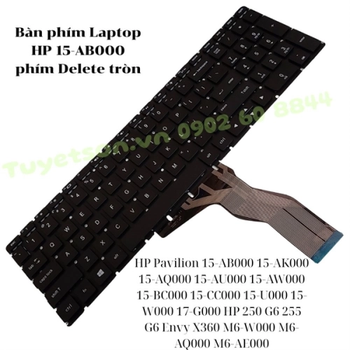 Bàn phím Laptop HP 15-AB000 phím Delete tròn