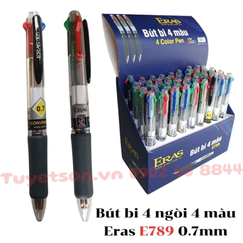 Bút bi 4 ngòi 4 màu Eras E789 0.7mm