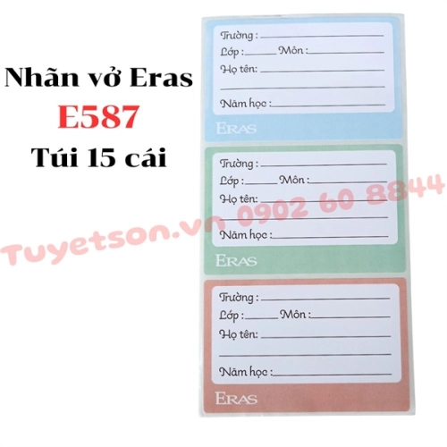 Nhãn vở Eras E587 Túi 15 cái