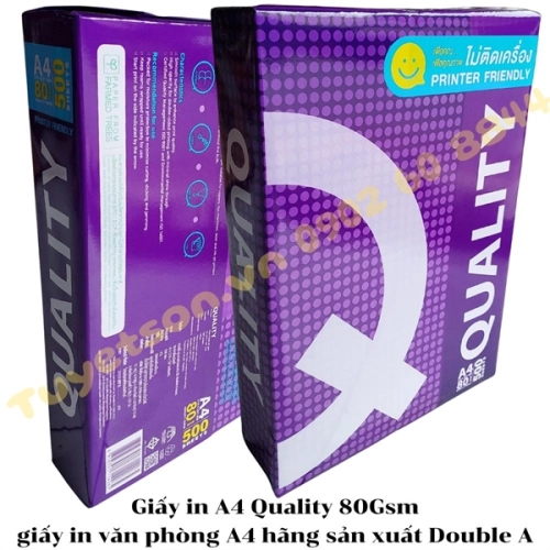 Giấy in A4 Quality 80Gsm - giấy in văn phòng A4 hãng sản xuất Double A