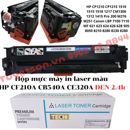 Hộp mực máy in laser màu HP CF210A CB540A CE320A ĐEN 2.4k
