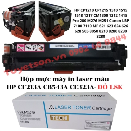 Hộp mực máy in laser màu HP CF213A CB543A CE323A ĐỎ 1.8k