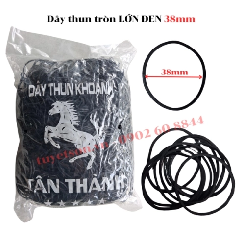 display Dây thun tròn LỚN ĐEN 38mm 1
