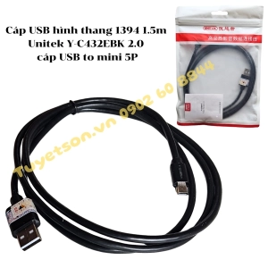 Cáp USB hình thang 1394 1.5m Unitek Y-C432EBK 2.0 - cáp USB to mini 5P