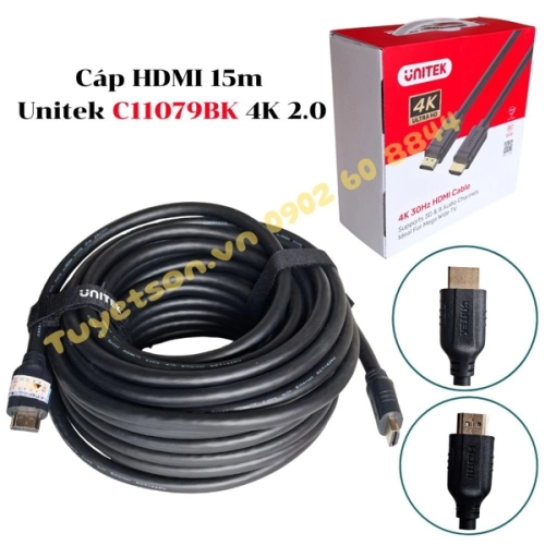 display Cáp HDMI 15m Unitek C11079BK 4K 2.0 1