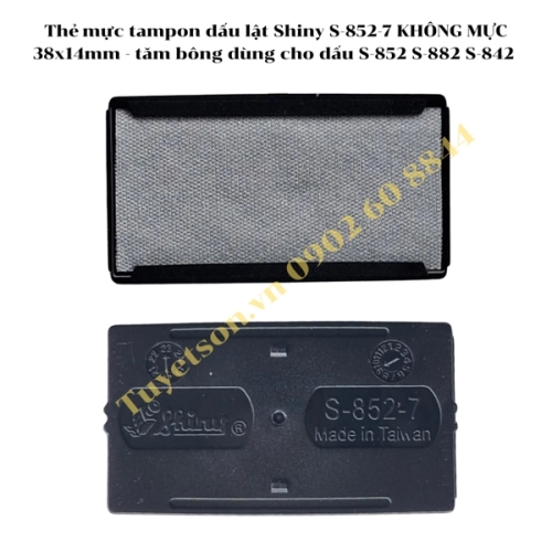 display Thẻ mực tampon dấu lật Shiny S-852-7 KHÔNG MỰC 38x14mm - tăm bông dùng cho dấu S-852 S-882 S-842 1