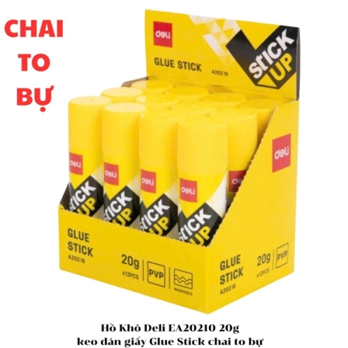 display Hồ Khô Deli EA20210 20g - keo dán giấy Glue Stick chai to bự 1