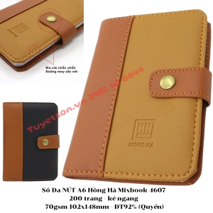 Sổ Da NÚT A6 Hồng Hà Mixbook 4607 - 200 trang - kẻ ngang - 70gsm 102x148mm - ĐT92%