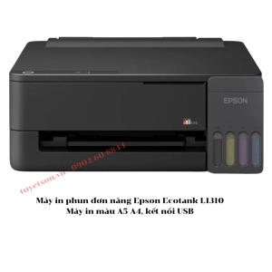 Máy in phun đơn năng Epson Ecotank L1310 - Máy in màu A5 A4, kết nối USB