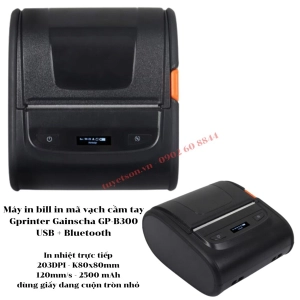 Máy in bill in mã vạch cầm tay Gprinter Gainscha GP-B300 USB + Bluetooth- máy in tem nhãn bardcode vận đơn