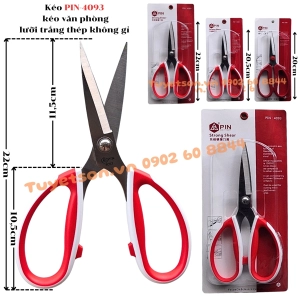 Kéo PIN-4093 - kéo văn phòng lưỡi trắng thép không gỉ