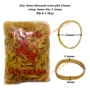 Dây thun khoanh tròn phi 25mm rộng 4mm dày 1.4mm