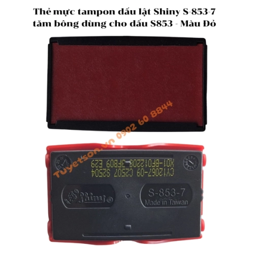 display Thẻ mực tampon dấu lật Shiny S-853-7 - tăm bông dùng cho dấu S853 - Màu Đỏ 1