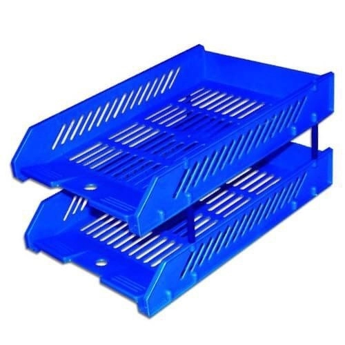 Kệ 2 tầng Xukiva 182-2 - kệ tháo ráp đựng hồ sơ A4 nhựa HI 35.5x26x15.5cm màu xanh dương