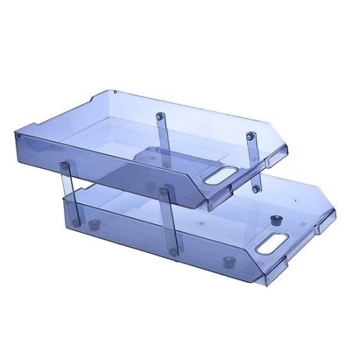 Kệ 2 tầng Xukiva 169-2 - kệ trượt đựng hồ sơ A4 nhựa PS 35.5x26x11.5cm màu đen trong