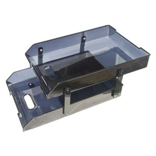display Kệ 2 tầng Xukiva 169-2 - kệ trượt đựng hồ sơ A4 nhựa PS 35.5x26x11.5cm màu đen trong 4