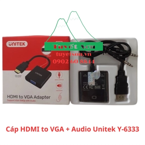 Cáp HDMI to VGA + Audio Unitek Y-6333 (BOX)