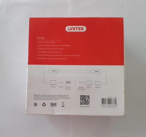 display Cáp HDMI 15m Unitek Y-C143M 4K 4